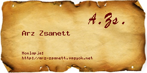 Arz Zsanett névjegykártya