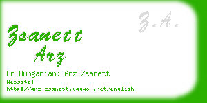 zsanett arz business card